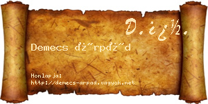 Demecs Árpád névjegykártya