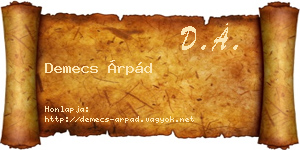 Demecs Árpád névjegykártya