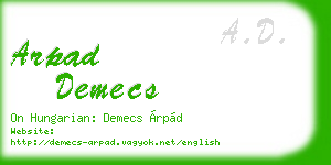 arpad demecs business card